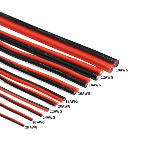 Wire In Silicone Insulation 2x16AWG, (1,27 мм², 1 m, red, black, UL3135) Preview 1