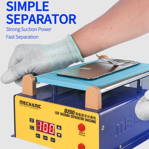 LCD Touch Screen Glass Separator Mechanic D200, (with vacuum pump, used for screens up to 8.5") Preview 2
