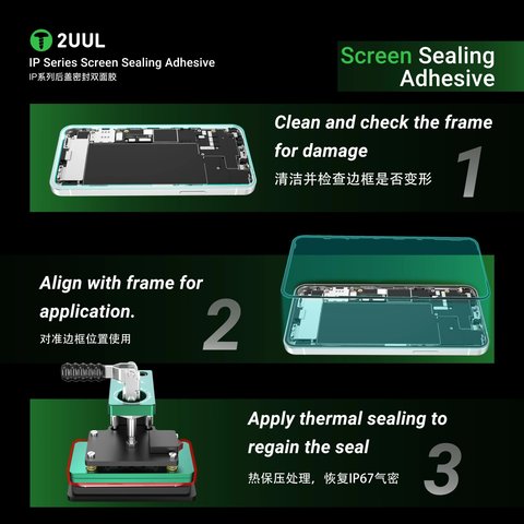 Etiqueta de pantalla 2UUL SA16P puede usarse con Apple iPhone 16 Pro, 5 uds., adhesive Vista previa  2