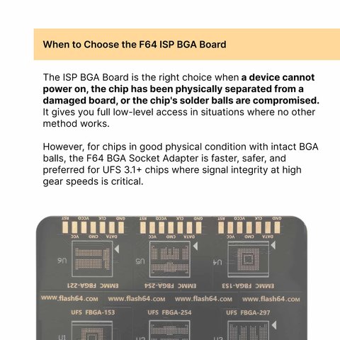 Flash 64 BGA ISP Board for eMMC / UFS Memory Chips Preview 4