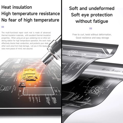 Alfombrilla aislante Mechanic V78, resistente al calor, resistente a las manchas, 600 mm, 350 mm Vista previa  1