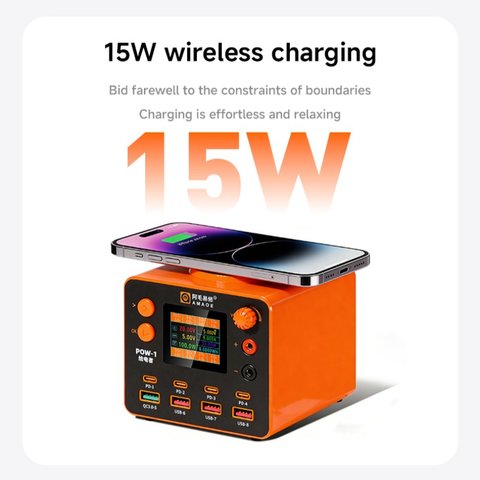 Adaptador de red Amaoe POW-1, 210 W, Quick Charge, Power Delivery (PD), con cargador inalámbrico, 14 puertos Vista previa  6