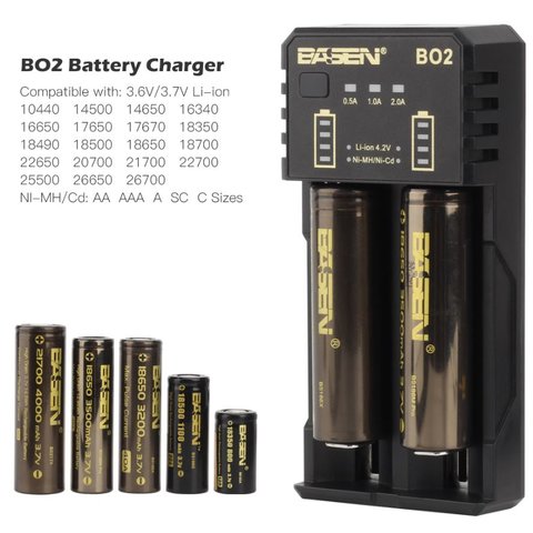 Зарядное устройство Basen BO-2, для Li-ion, Ni-Cd, Ni-MH аккумуляторов, вход 5V 2A Превью 2