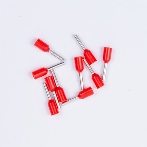 Наконечник VE7508, трубчастий, ізольований, червоний, 10 шт., 0,75 мм², 8 мм Прев'ю 1