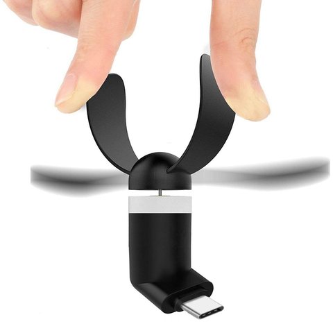 Вентилятор Mini, черный, мобильный, USB тип-C Превью 5