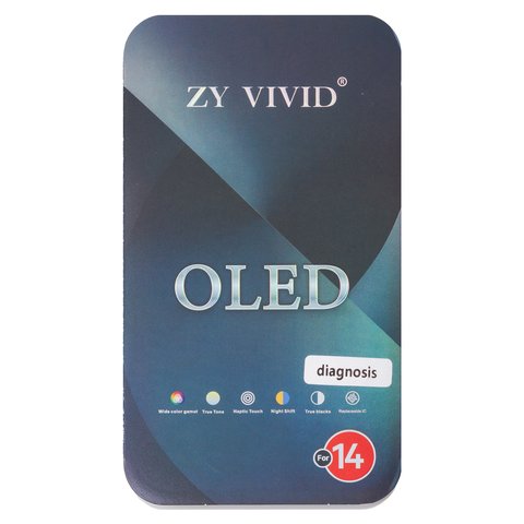 Дисплей для iPhone 14, чорний, з рамкою, High Copy, без помилки, (OLED), ZY-OLED OEM hard, diagnosable Прев'ю 1
