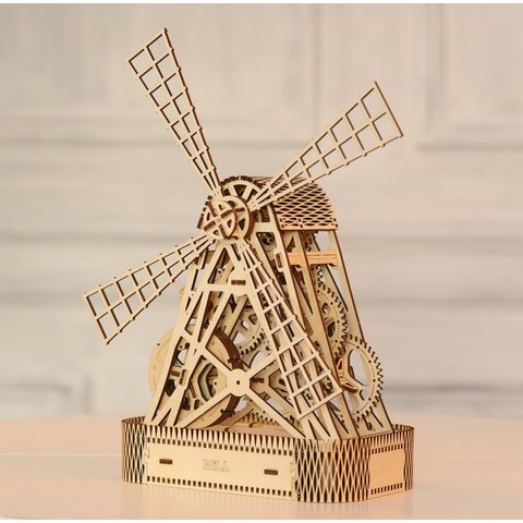 Дерев'яний механічний 3D-пазл Wooden.City Млин Прев'ю 8