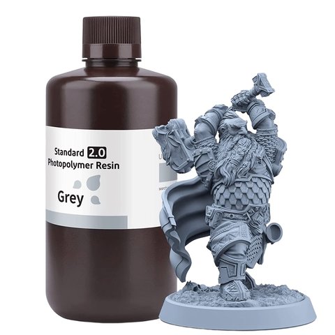 Фотополімерна смола для 3D-принтера ELEGOO Standard Resin V2.0 Grey, 1 кг Прев'ю 3